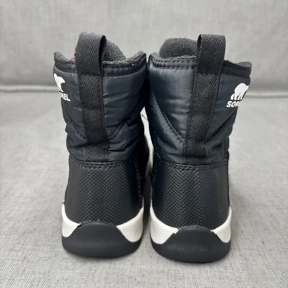 Sorel Whitney II Short Lace Boots Black Red Waterproof Snow Winter Kids Size‎ 1